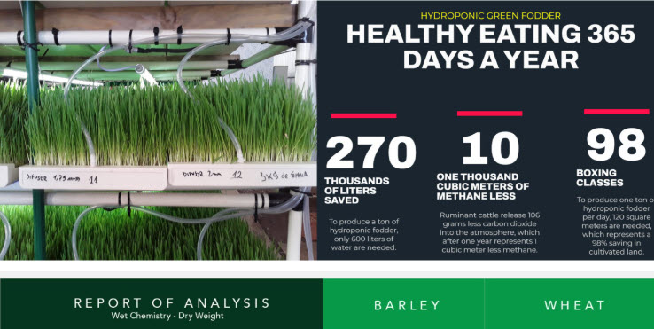 Hydroponic fodder nutrition table